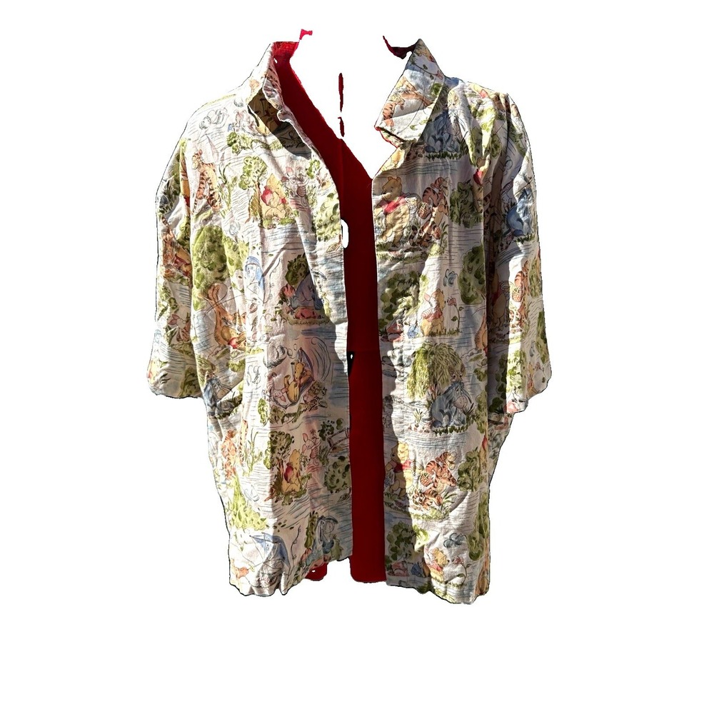 Winnie The Pooh Classic Pooh All Over Print Front Shirt Handmade XL 2X